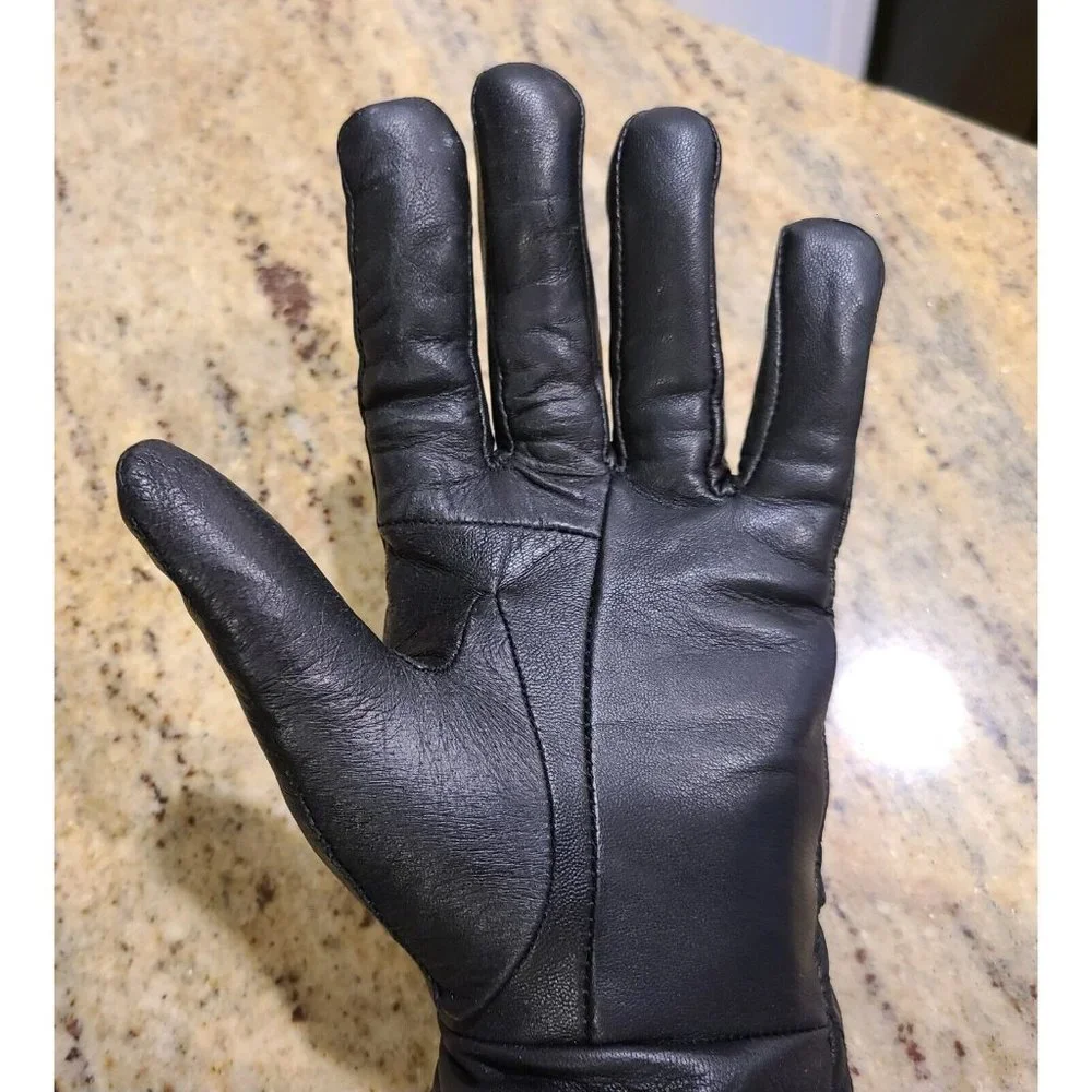 Thinsulate Insulation Women's Size L Black Soft Leather Quilted 40 Gram Biker